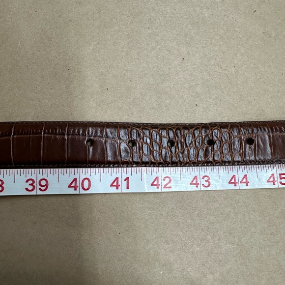 Ralph Lauren Textured Brown Belt with Silver Buckle - Picture 5 of 5